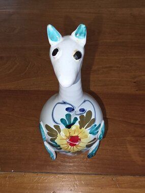 Vintage Italian Pottery Llama Bank Hand Painted Ceramic Animal Piggy Bank Italy